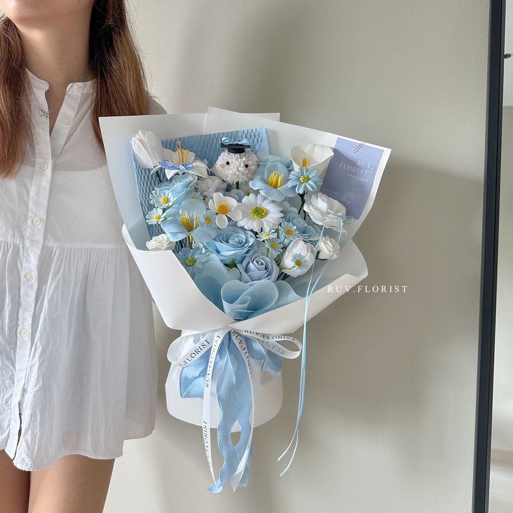 Ocean Blue Graduate Garden Bouquet